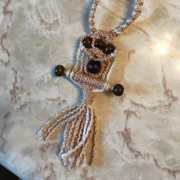 Vintage braided Long Necklace with Beading - 28 inches long - Picture 8 of 9